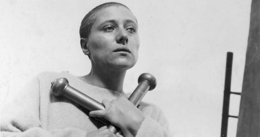 A woman with a cross