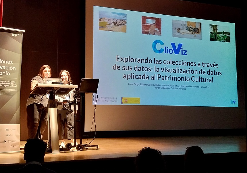 Las investigadoras Laya Targa y Esperanza Villuendas presenten el proyecto ClioViz en el V Congreso Iberoamericano de Investigaciones en Conservación del Patrimonio (Valencia, del 16 al 19 de octubre de 2024).