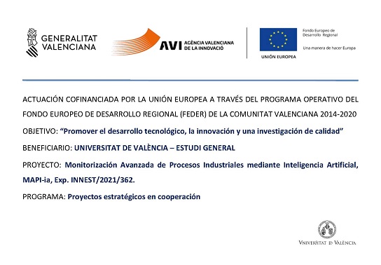 El consorci format per FORD, NUTAI i IDAL-UV ha aconseguit el projecte MAPIIA: Monitorización Avanzada de Procesos Industriales mediante Inteligencia Artificial, MAPI-ia” (Exp. INNEST/2021/362).