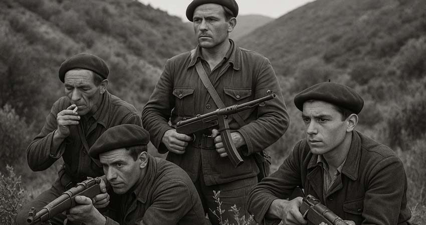 Four men with guns