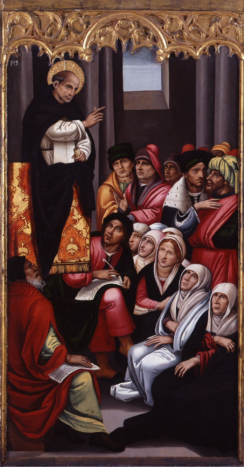 Miguel de Prado (documentado en València entre 1515 y 1537) Retablo de sant Vicent Ferrer (tabla inferior, lateral izquierdo) Tabla, 494 x 387 cm Núm. inv. 175 © Museo de Bellas Artes de Valencia.