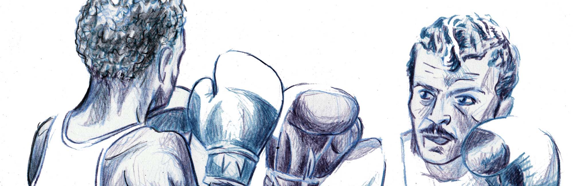 Dibujo de dos boxeadores. 