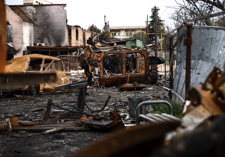 Ciudad destruida por la guerra