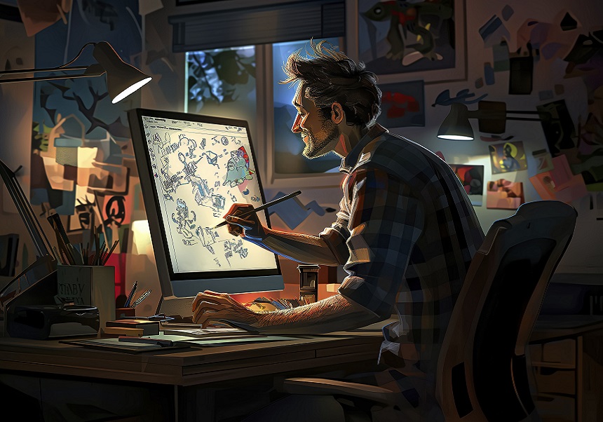 Il·lustració. Concepte animació digital.