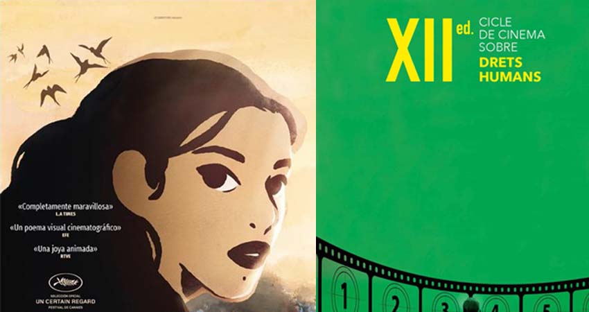 Detall del cartell. Dibuix de la cara d'una dona
