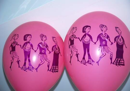 Balloons with drawing of women