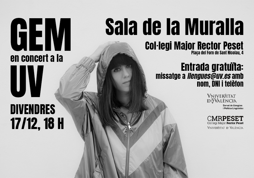 Concierto gratuito de GEM en el CM Rector Peset [17/12, 18 h]