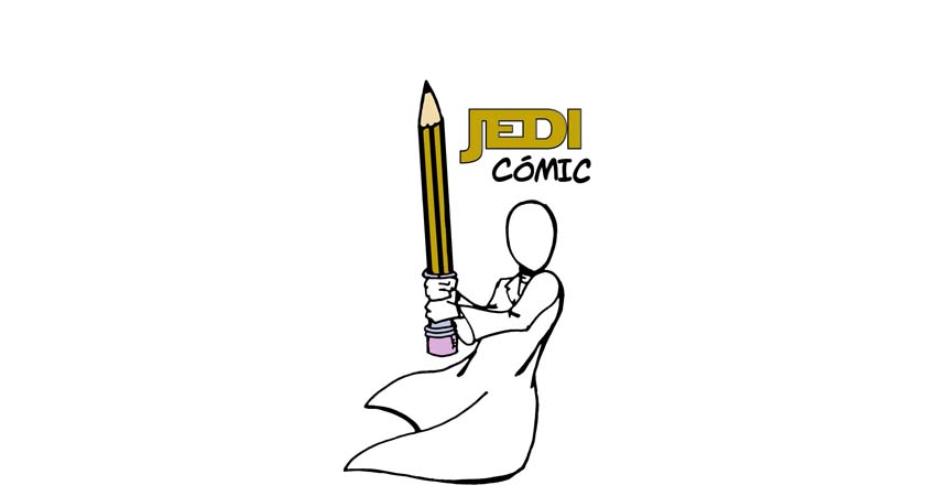Dibujo de un Jedi con un lápiz como espada