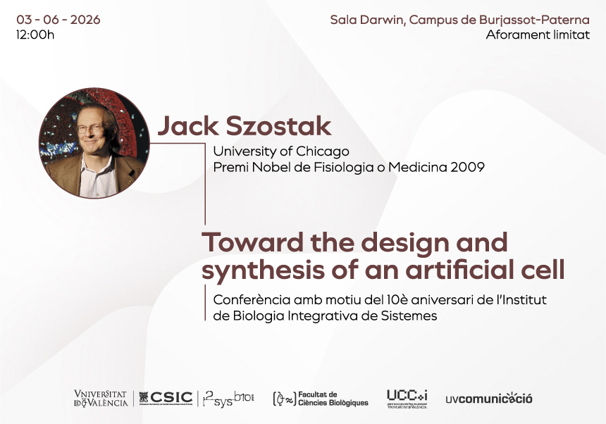 Jack Szostak impartirà una conferència a la UV sobre l’origen de la vida cel·lular coorganitzat per la Facultat de Ciències Biològiques