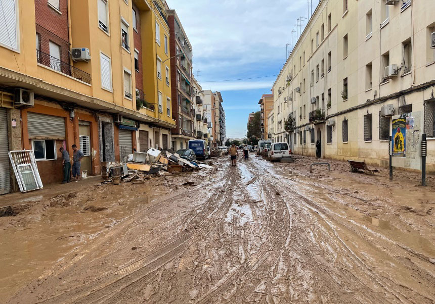 Una imagen de la dana de València