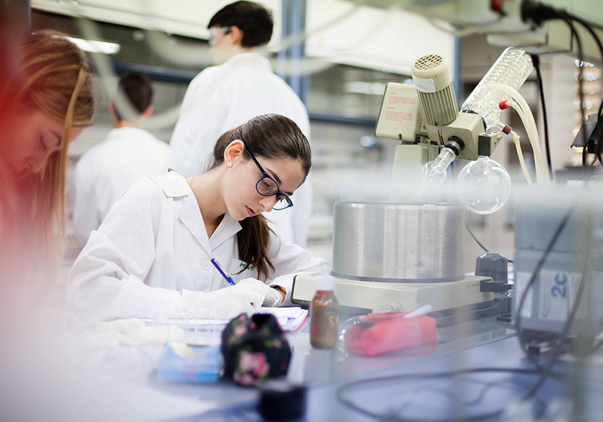 Researchers in a lab