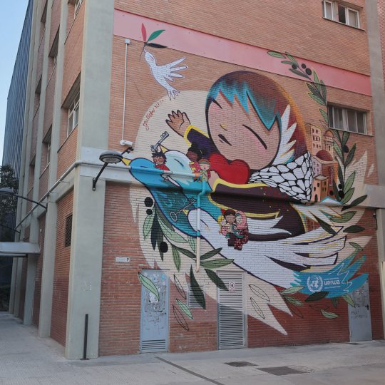 Mural dibuix xiqueta de Palestina