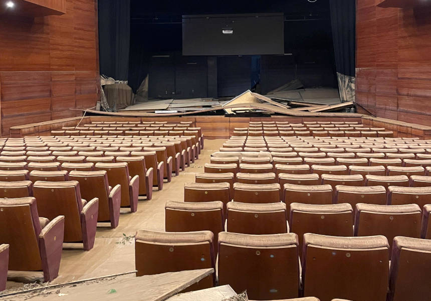Teatro Auditorio de Catarroja (TAC) afectado por la dana. Fotografía cedida por Gestió Cultural.