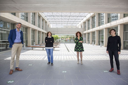 D'esquerra a dreta: Carlos Suso, Diana Castilla, Azucena García i Isabel Ortigosa.