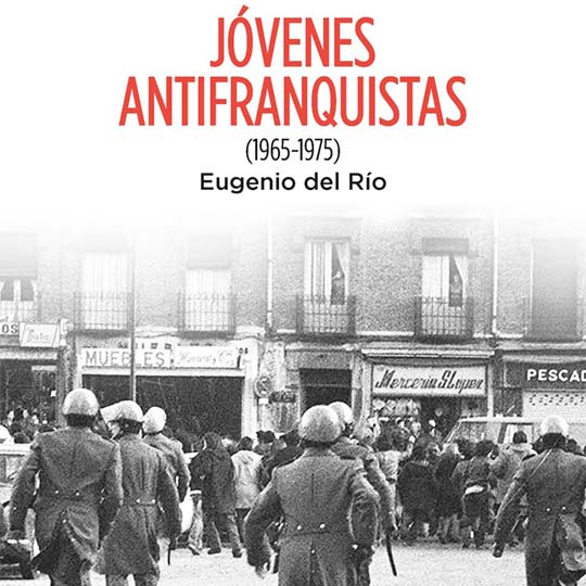Book cover. Francoist police charging against a group of people