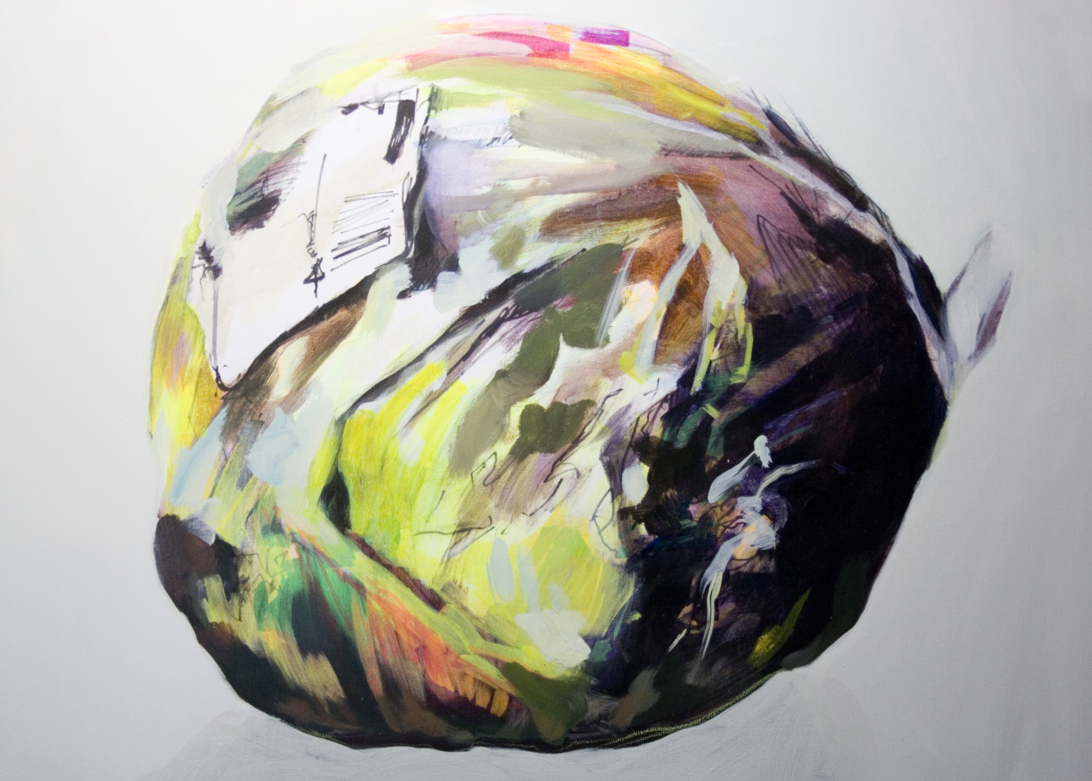 Lechuga Iceberg, 2011. Acrílico y rotulador fluorescente sobre lienzo, 100x80cm.
