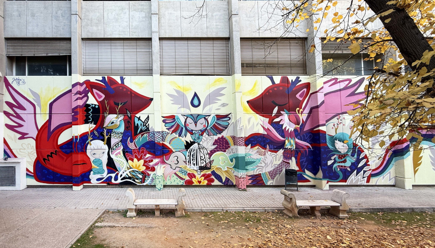 Mural amb dibuixos d'animals