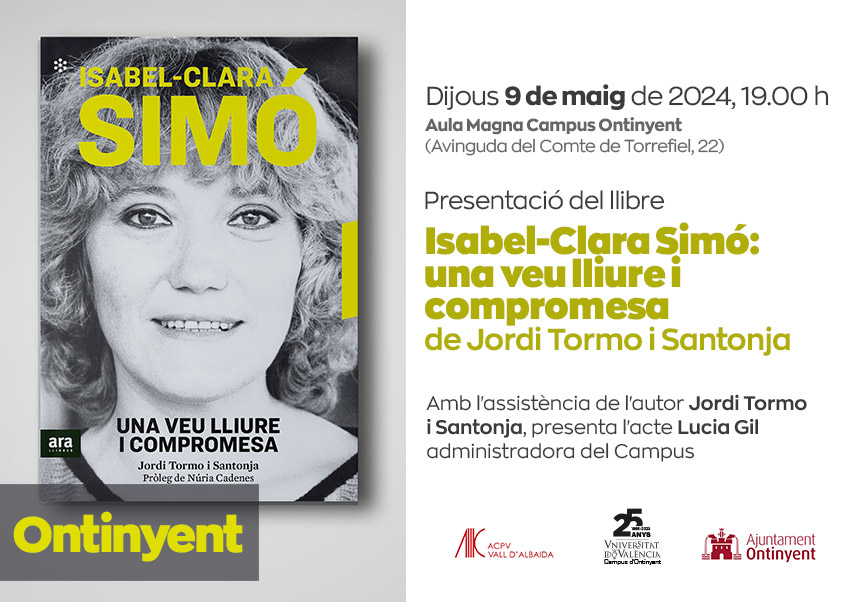 Cartel presentación del libro sobre Isabel-Clara Simó