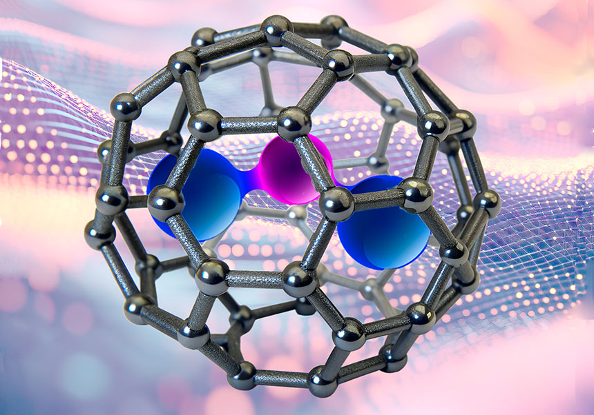 Confinamiento de un cluster trinuclear de terbio-niquel-terbio en el interior de una jaula de carbono (fullereno)