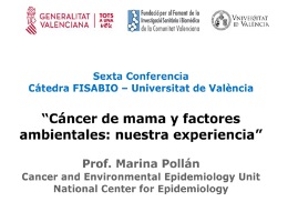 La Cátedra FISABIO organiza conferencia sobre el cáncer de mama de Marina Pollán