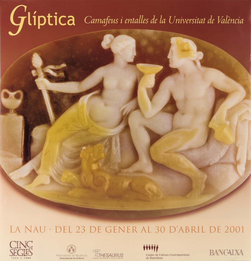 Imatge del cartell anunciador de l'exposició amb el camafeu