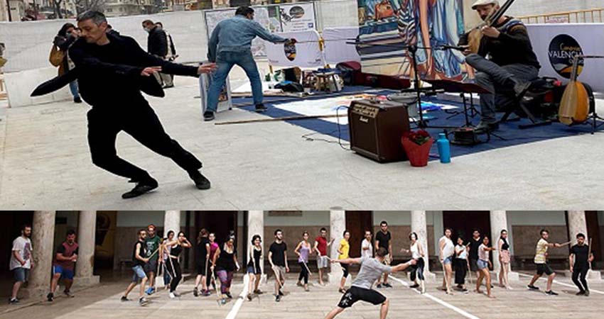 Bailarines actuando