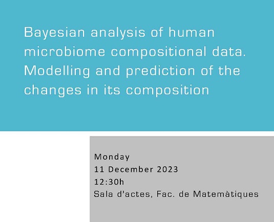 Bayesian analysis of human microbiome compositional data. Modelling and prediction of the changes in its composition