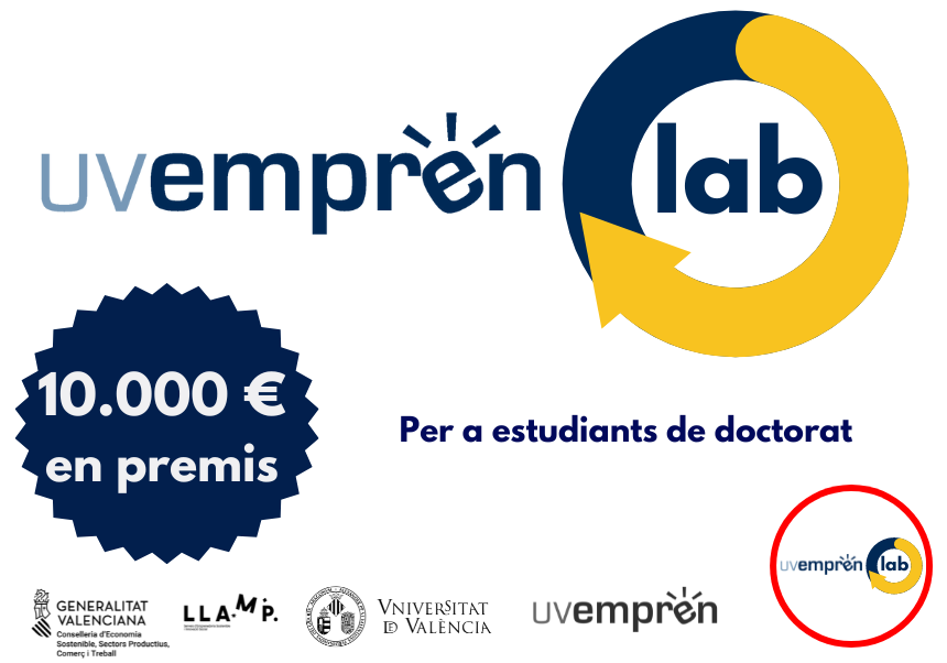 La setmana del 22 al 26 de maig se celebrarà UVemprén LAB, un programa d'emprenedoria per a desenvolupar les idees de negoci de l'estudiantat de doctorat de la UV dotat amb 10.000 € en ajudes