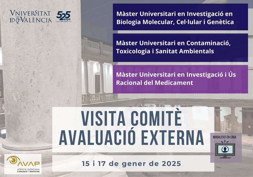 Reacreditació màsters en Investigació en Biologia Molecular, Cel·lular i Genètica i Màster en Contaminació, Toxicologia i Sanitat Ambientals