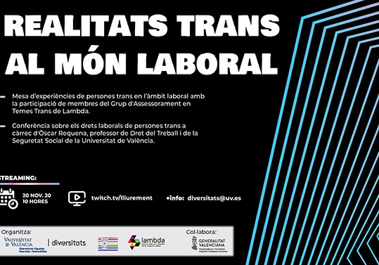 Cartell de la xarrada Realitats Trans en el món laboral