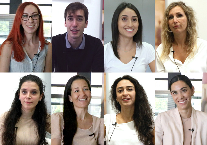 (From left to right and from top to bottom). Ascensión Doñate, Carlos Serra, Gertrudis Fornés Romero, Laura Llop Medina, Lidia Bueno, Silvia Prieto, Suelen Almeida, Tamara Alhambra.