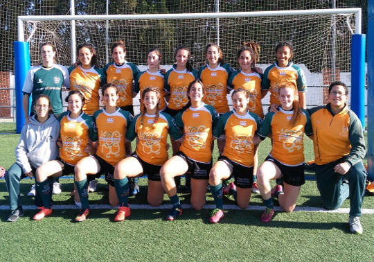 L'equip de rugbi femení de la Universitat.