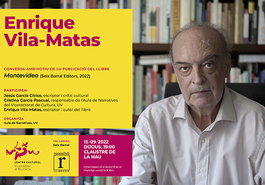 Poster of the talk with Enrique Vila-Matas