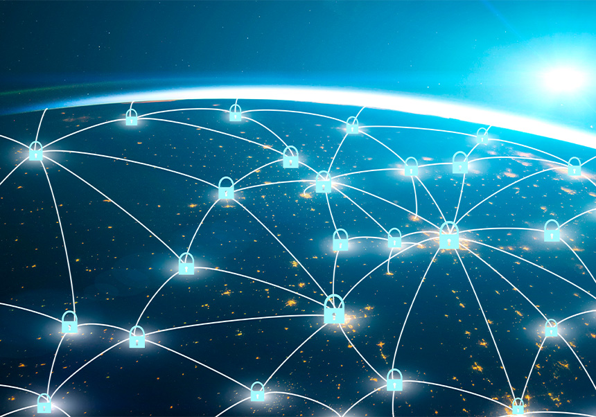 Concepte de connexió de xarxa global i connexions de dades