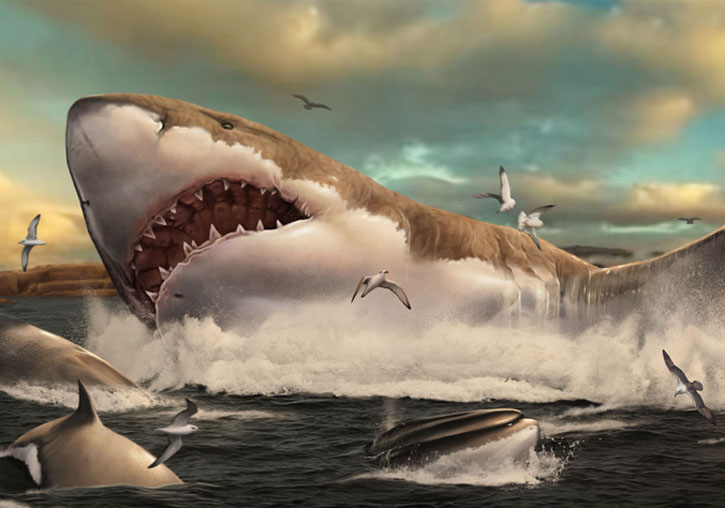 Reconstrucció del megalodon per Hugo Salais (Metazoa Studio).