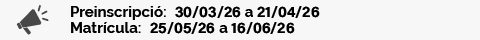 Preinscripció i matrícula