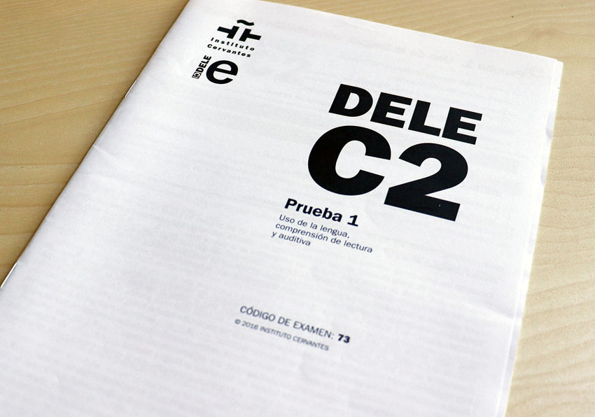 Imagen del evento:Foto de la portada de un examen del DELE.