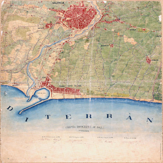 Mapa antiguo de la ciudad de Valencia