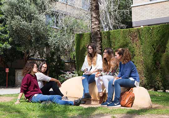 Students in a study room