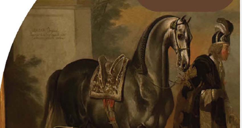 Detalle de un cuadro. Un hombre y un caballo