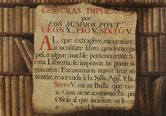 Cartel con advertencia contra la sustracción de libros
