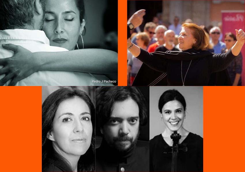 Photo of two women and group of two women and a man