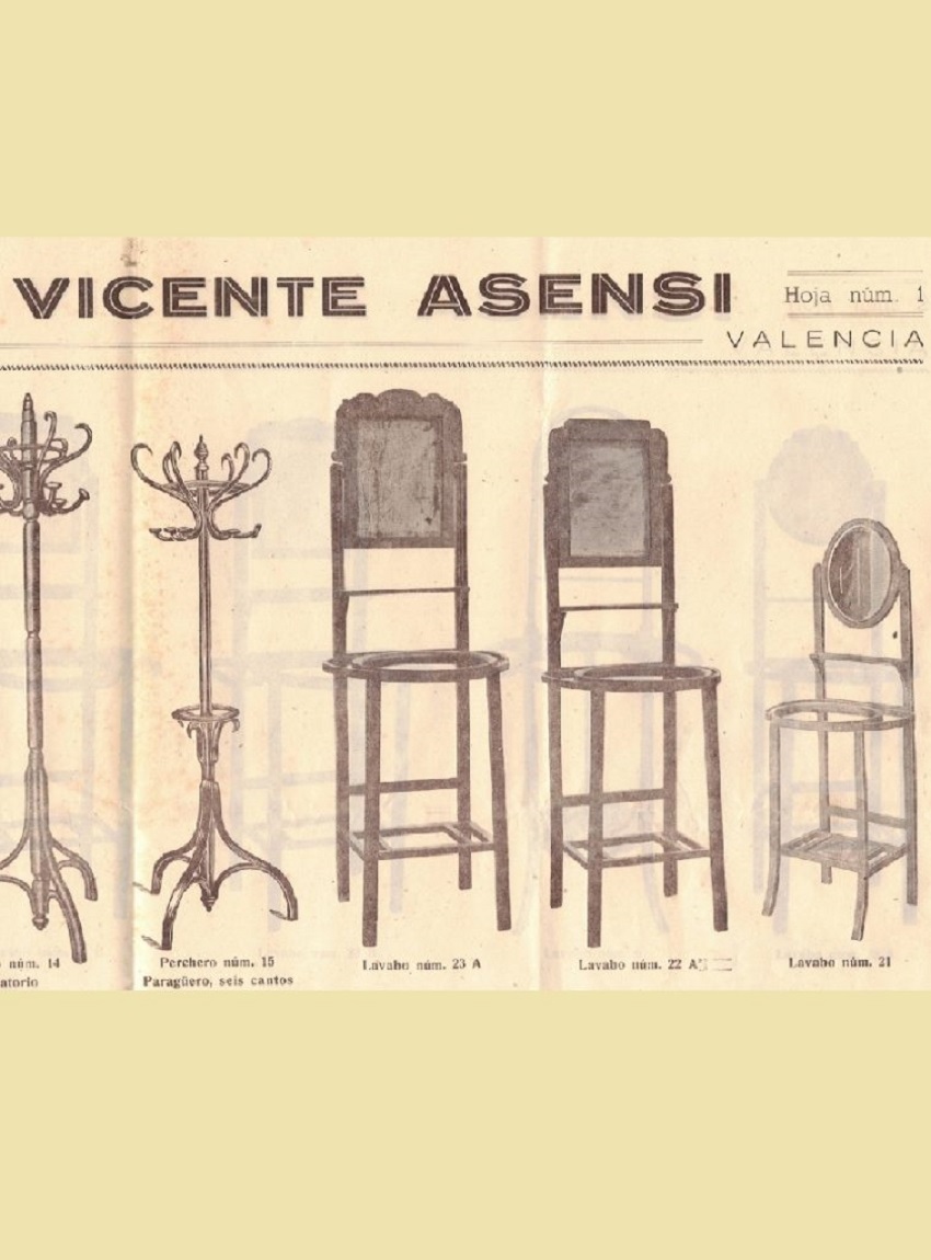 Catálogo de la Fábrica de muebles de madera curvada de Vicente Asensi