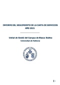 Imagen de la cubierta y enlace al Informe seguimiento 2023 de la carta de servicios de la Unidad de campus de Burjassot