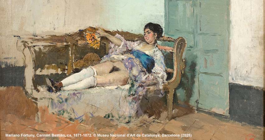 Painting of a woman lying in an armchair