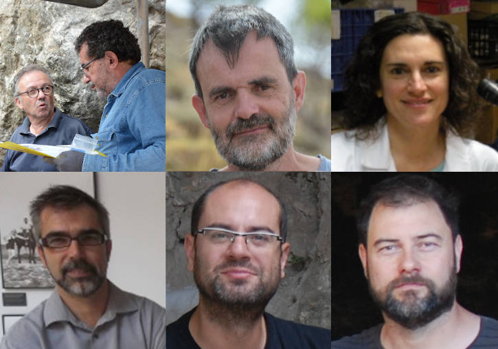 De izquierda a derecha: (arriba) J. Emili Aura, Jesús F. Jordá, Guillem Pérez y Yolanda Carrión; (bajo) Joan Seguí, Carles Miret y C. Carlos Verdasco.