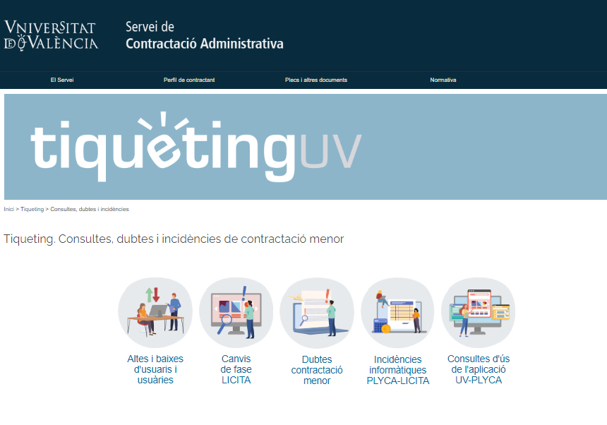 Suport TiquetingUV Contractació Menor