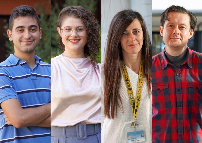 Members of the FUNIMAT research group. From left to right: Víctor Carratalá, Alechania Misturini, Natalia Muñoz and Carlos Martí.