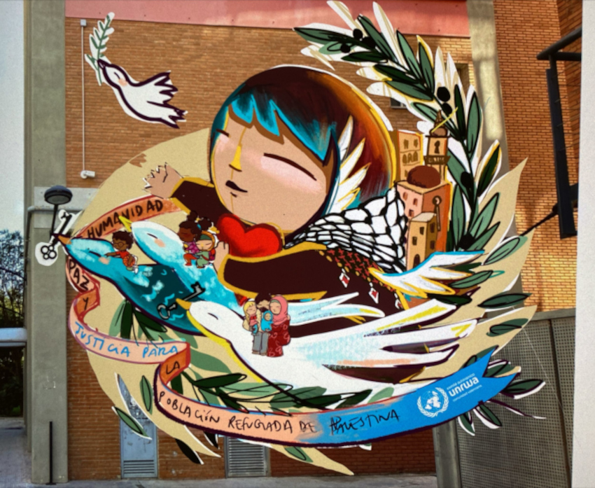 Mural dibuix xiqueta de Palestina