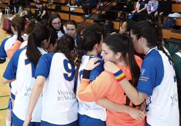 Jugadores de la selecció femenina d’handbol.